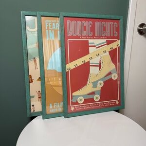 Set of 3 Framed Vintage Movie Poster Prints - 13" x 19"
